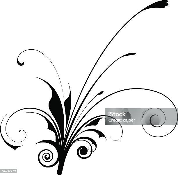 Ilustración de Vector De Flor y más Vectores Libres de Derechos de Acurrucado - Acurrucado, Arabesco - Diseño, Blanco y negro