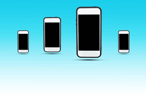istock Smartphone on light blue background in Business and technology concept 967130716