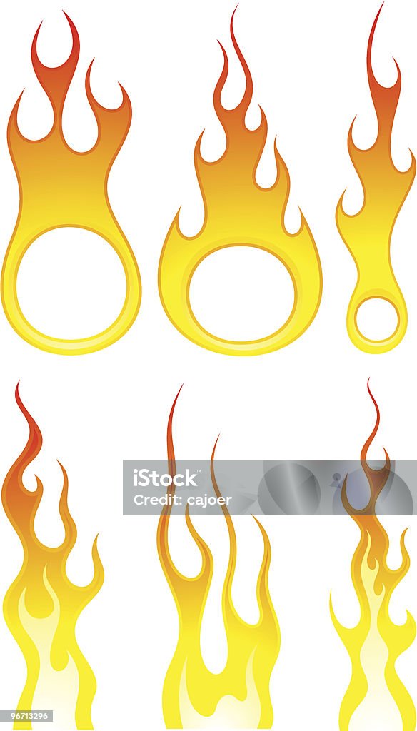 Flamme Collection - clipart vectoriel de Boule de feu libre de droits