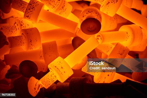 Pile Of Hot Steel Parts Stock Photo - Download Image Now - Metal, Blacksmith Shop, Heat - Temperature