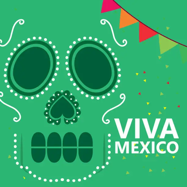 Vector illustration of viva mexico celebration