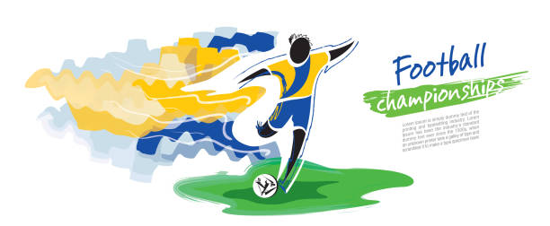 Football championship vector. Artistic figurative soccer character. vector art illustration