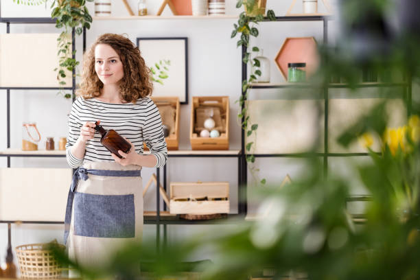 istock Woman in a natural shop 967163340