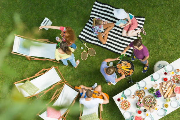 istock High angle of barbecue party 967190692
