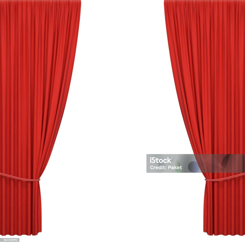 Rideaux de scène rouge - clipart vectoriel de Rideaux libre de droits