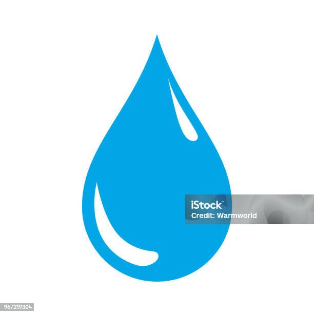 Drop Icon On White Background Water Icon Vector Stock Illustration - Download Image Now - Teardrop, Drop, Water