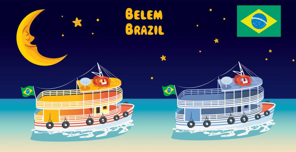 ボート ブラジル ベレン - para state illustrations点のイラスト素材／クリップアート素材／マンガ素材／アイコン素材