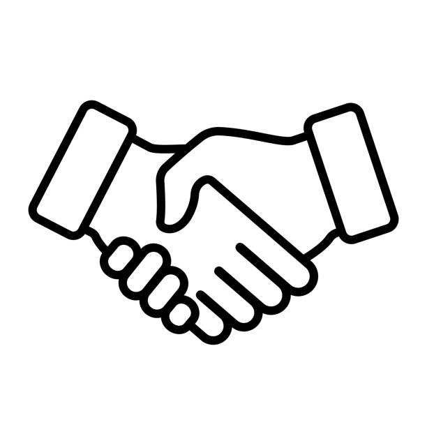 handshake-symbol. vektor-illustration - handshake stock-grafiken, -clipart, -cartoons und -symbole