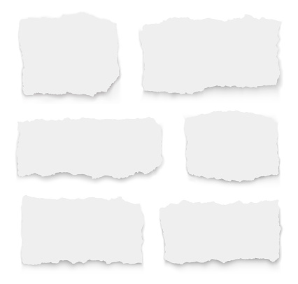 Set of torn paper different shapes. collection of ripped paper. Vector illustration