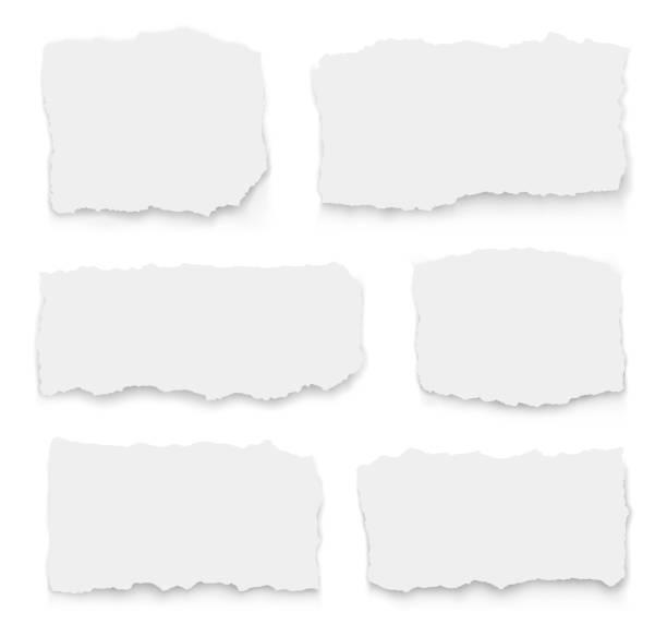 Set of torn paper different shapes. collection of ripped paper. Vector illustration Set of torn paper different shapes. collection of ripped paper. Vector illustration shredded stock illustrations