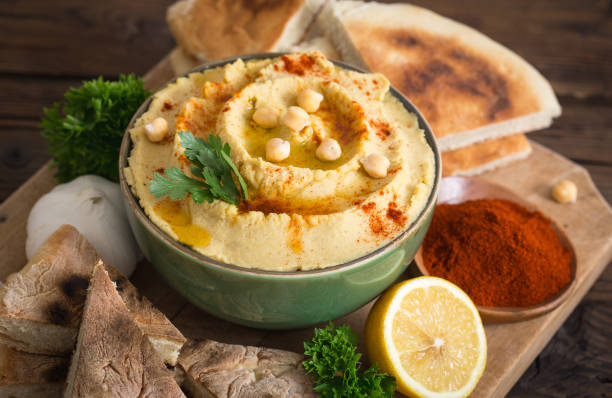 istock Homemade chickpea hummus with olive oil 967264542