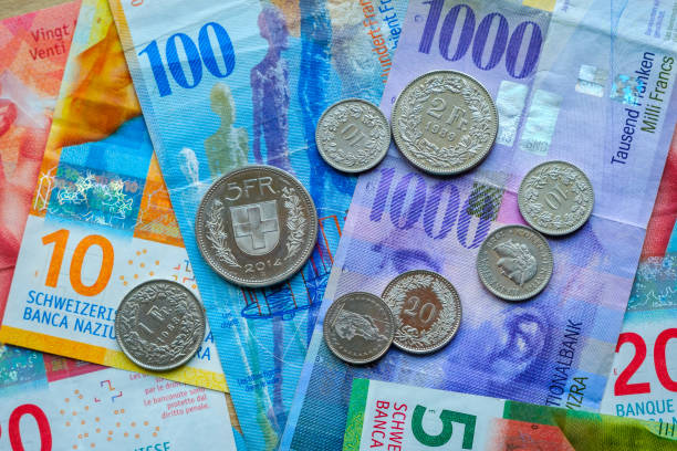 istock Swiss money banknotes and coins 967265346