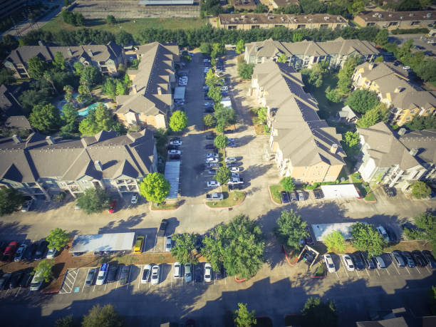 istock Vintage tone large typical apartment complex in Houston, Texas, USA 967271020