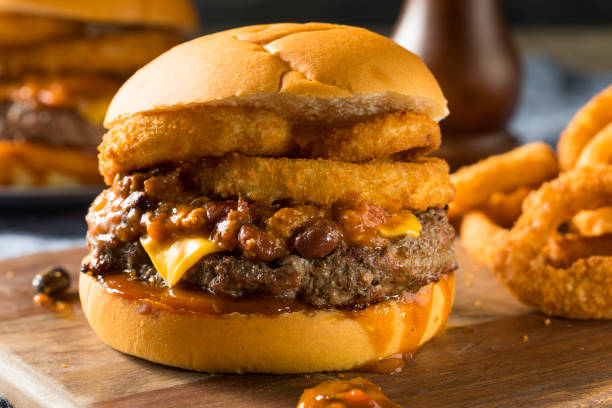 istock Homemade Barbecue Chili Cheeseburger 967278756