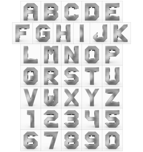 istock letters and numbers 3d cubic metal isolated on white 967279068