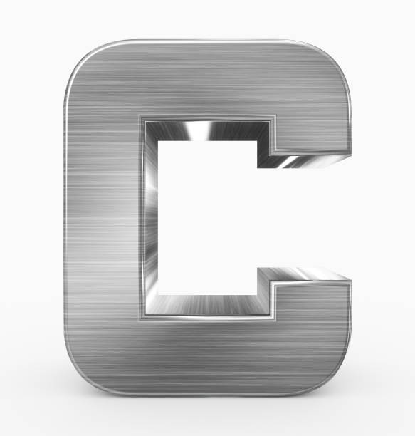 istock letter C 3d cubic rounded metal isolated on white 967284398