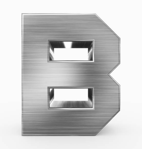 istock letter B 3d cubic metal isolated on white 967284602