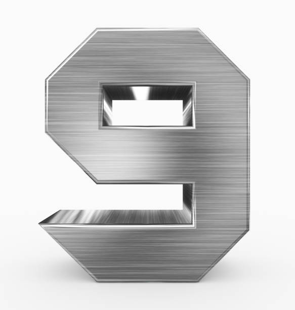 istock number 9 3d cubic metal isolated on white 967286928