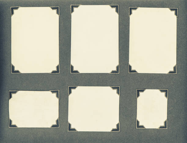 istock Old photo album page cards frame corners 967299746
