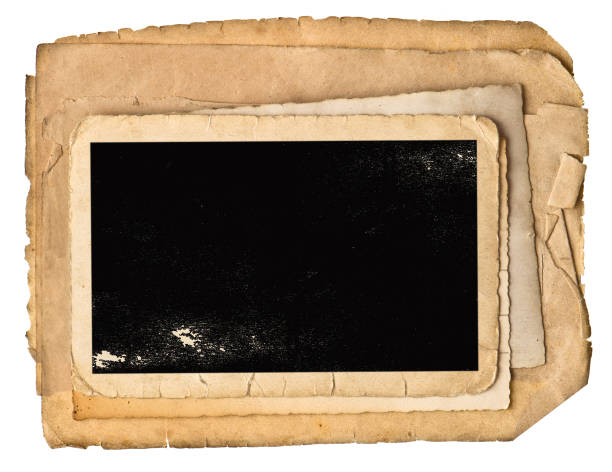 istock Old photo frame black field Used paper 967304334