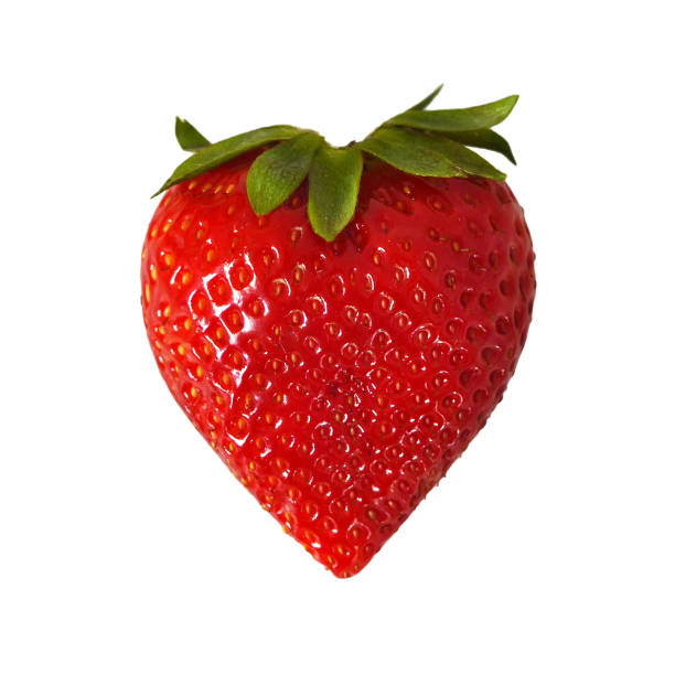 istock Strawberry heart isolated on white background 967304644