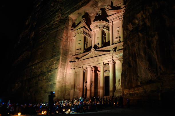 istock Night light in the Treasury in Petra, Jordan 967309494