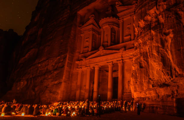 istock Night light in the Treasury in Petra, Jordan 967309570