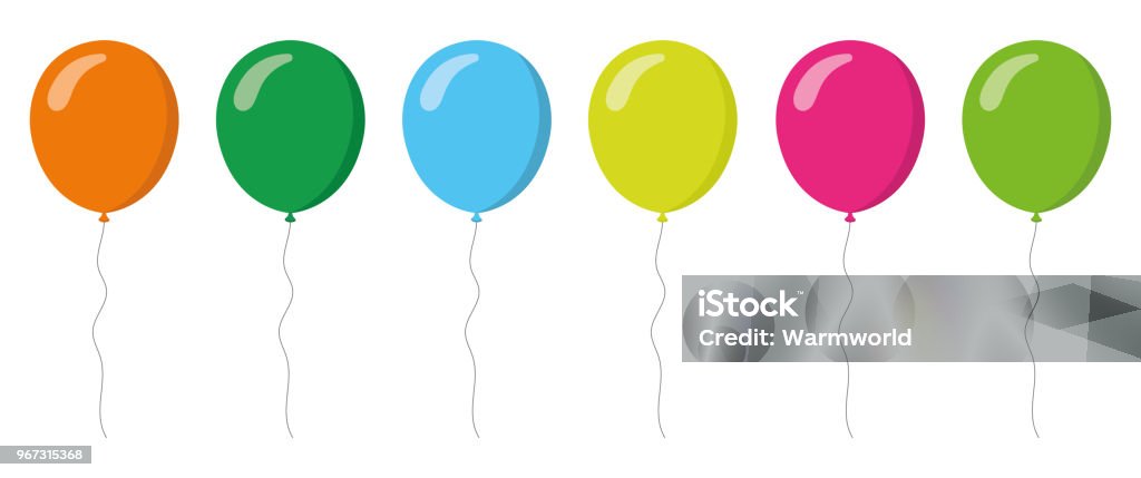 Colorful balloons collection. Flat style. Vector illustration Balloon stock vector