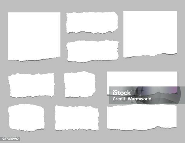 Torn Sheets Of Paper Torn Paper Strips Vector Illustration Stock Illustration - Download Image Now