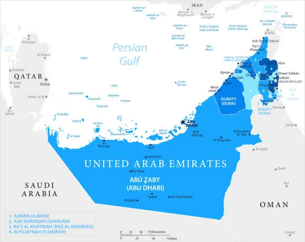 Vector illustration of 03 - United Arab Emirates - Blue Spot 10