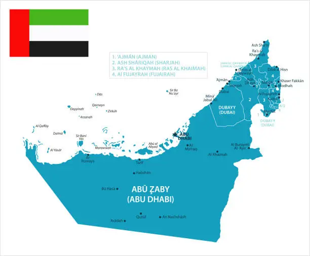 Vector illustration of 11 - United Arab Emirates - Murena Isolated 10