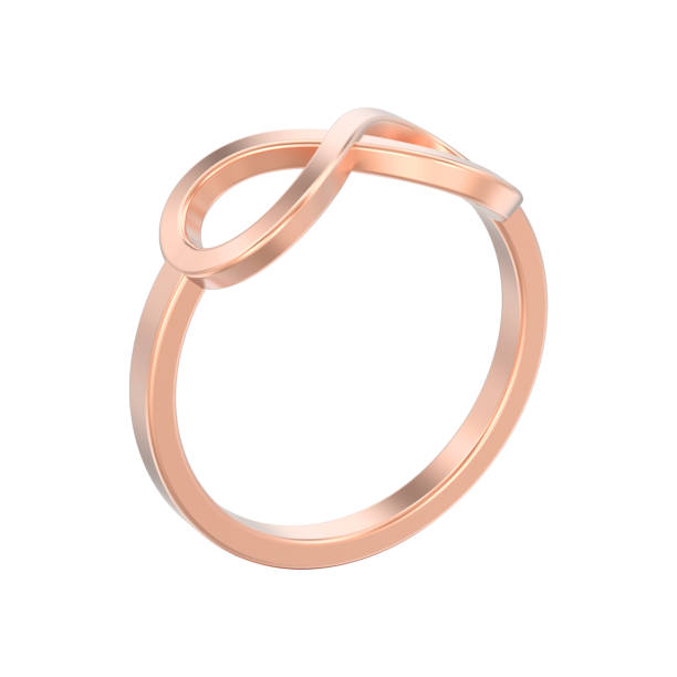 istock 3D illustration isolated rose gold simple infinity ring 967318794