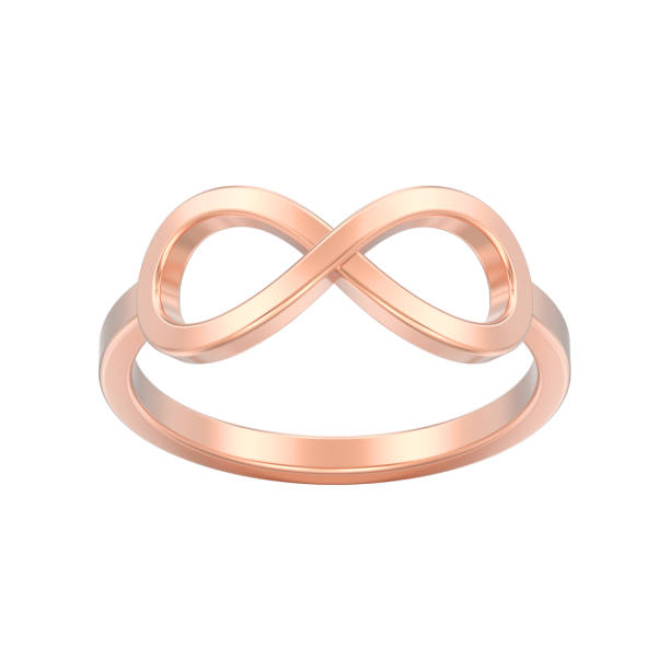 istock 3D illustration isolated rose gold simple infinity ring 967318800