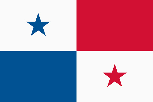 Vector flag of Panama. Proportion 2:3. Panamanian national flag. Vector EPS 10