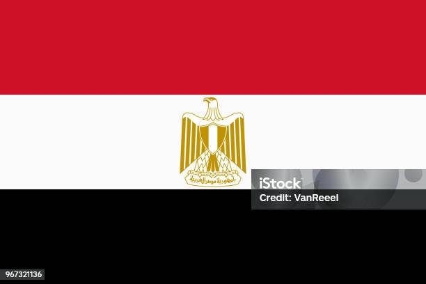 Vector Flag Of Egypt Proportion 23 Egyptian National Tricolor Flag Tricolor Stock Illustration - Download Image Now