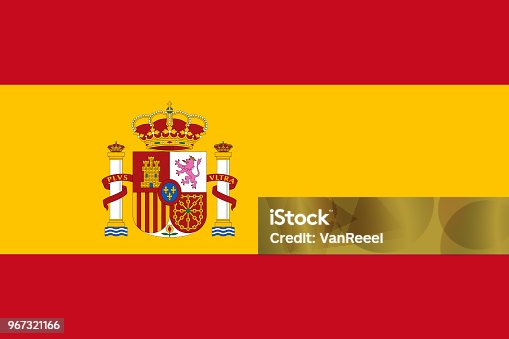 istock Vector flag of Spain. Proportion 2:3. Spanish national bicolor flag. Rojigualda. 967321166