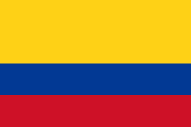 Vector flag of Colombia. Proportion 2:3. Colombian national tricolor flag. Tricolor. Vector flag of Colombia. Proportion 2:3. Colombian national tricolor flag. Tricolor. Vector EPS 10 latin american flags stock illustrations