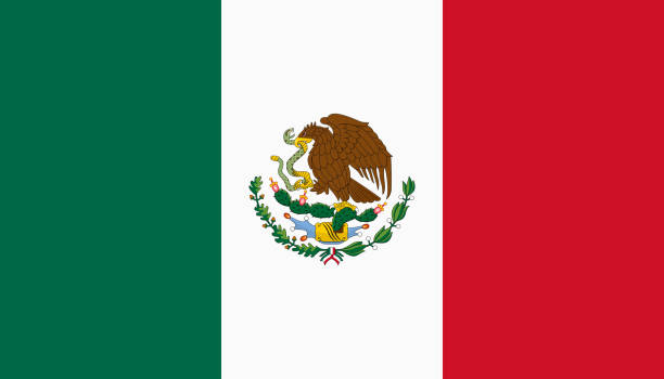 illustrazioni stock, clip art, cartoni animati e icone di tendenza di bandiera vettoriale del messico. proporzione 4:7. bandiera tricolore nazionale messicana. tricolore. - organizzazioni sportive