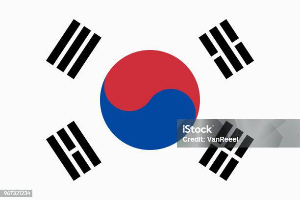 Vector Flag Of South Korea Proportion 23 South Korean National Flag Taegukgi Stock Illustration - Download Image Now