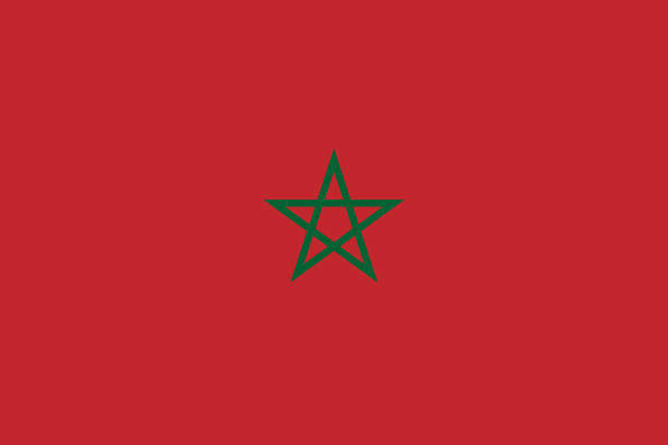 vektor-flagge von marokko. verhältnis 2:3. marokkanische flagge. - moroccan flags stock-grafiken, -clipart, -cartoons und -symbole