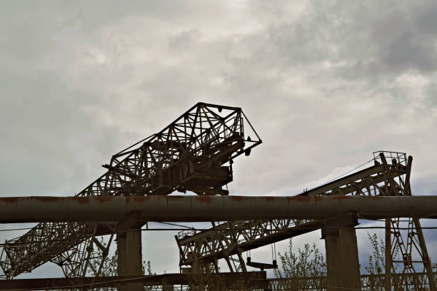 Harbor Cranes -  hoists Blue sky  New York City.