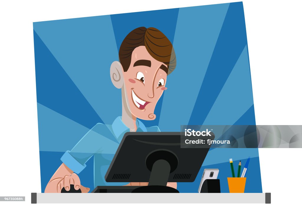 Using Internet Using Computer Clip Art Using Internet On Computer Stock Illustration - Download Image Now ...