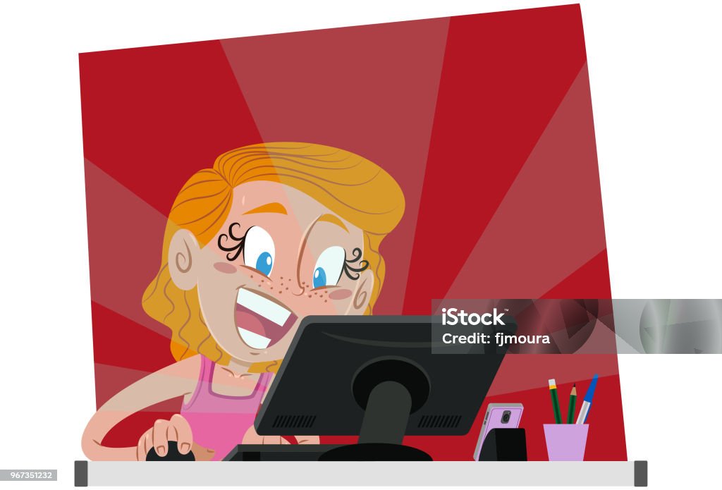 Using Internet Using Computer Clip Art Using Internet On Computer Stock Illustration - Download Image Now ...