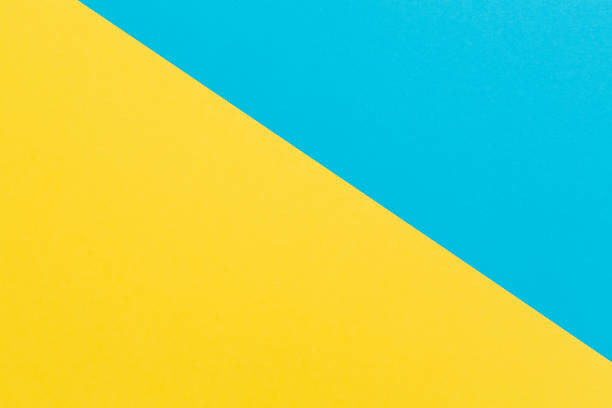 istock Blue and yellow texture background. Flat lay. Top view 967463392