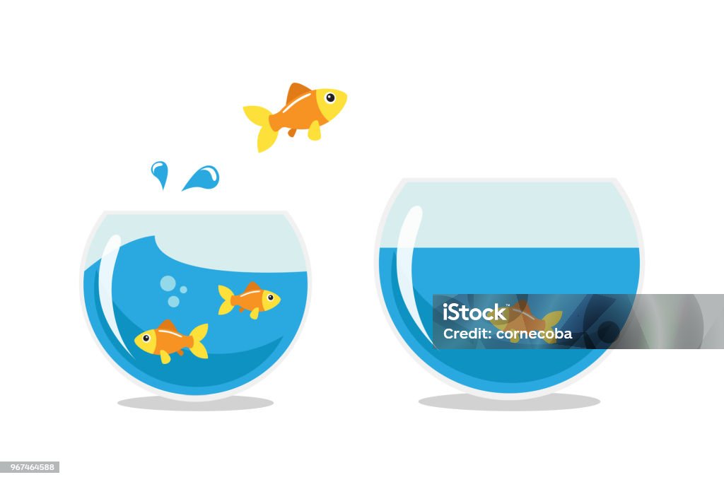 Goldene Fische springen - Lizenzfrei Fisch Vektorgrafik