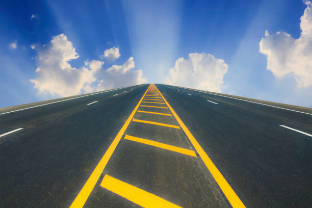 istock Asphalt road and beautiful sky . 967479464