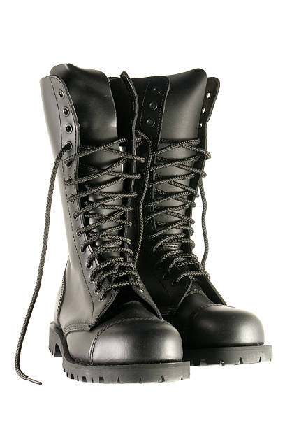 black army shoes stock photo