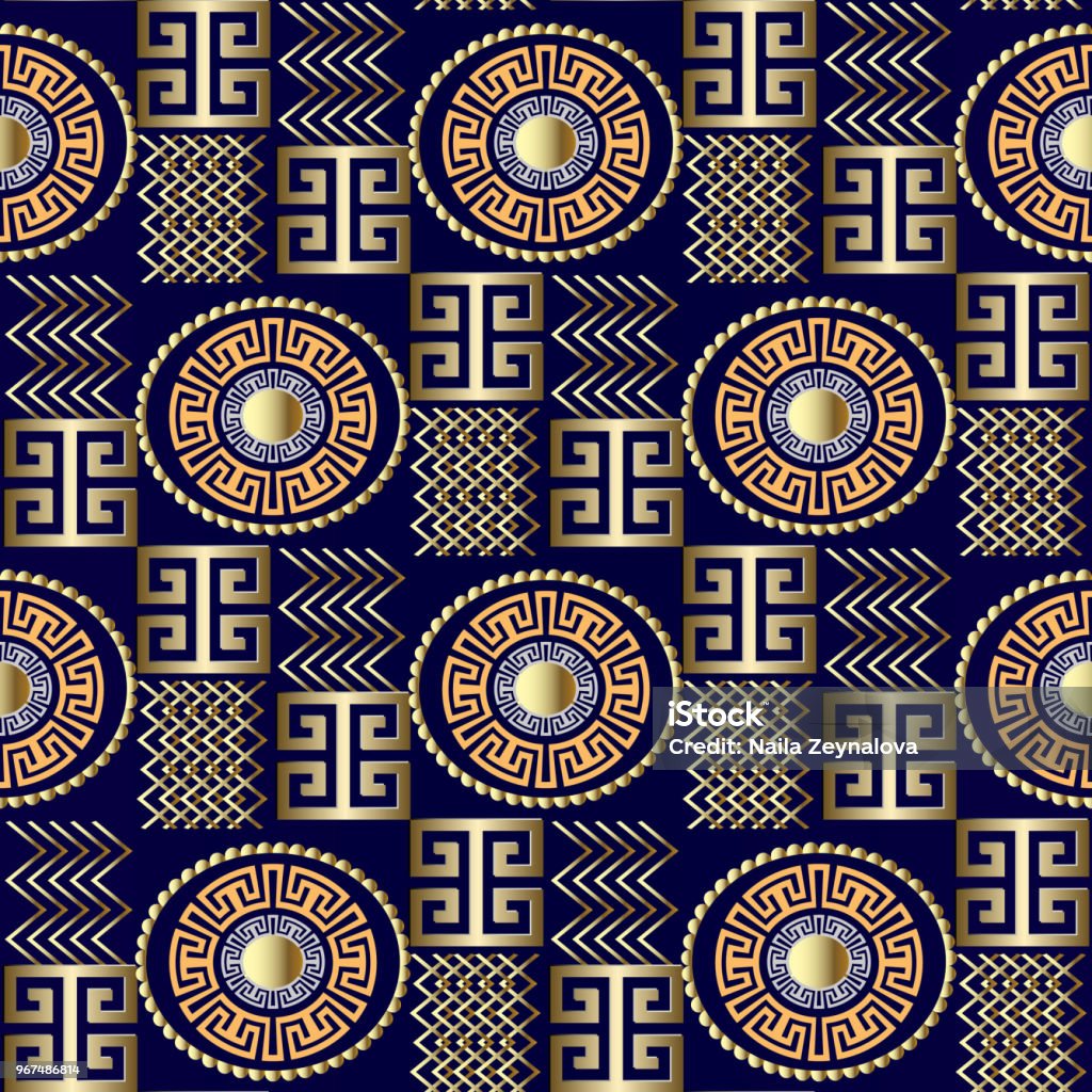 Modern 3d Greek Seamless Pattern Vector Patterned Geometric Bac Stock ...