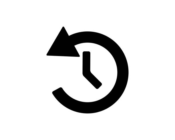 ilustrações, clipart, desenhos animados e ícones de conjunto de história lista botão ícone do design ilustração, design de estilo de glifo - computer icon symbol black clock