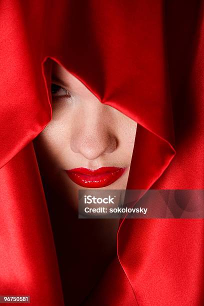 Attractive Young Woman In Red Hood Stock Photo - Download Image Now - Beautiful Woman, Cape - Garment, Red